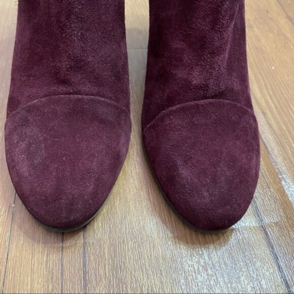 Rag & Bone Margot Burgundy Leather & Suede Boots Size 38.5 - Picture 3 of 9